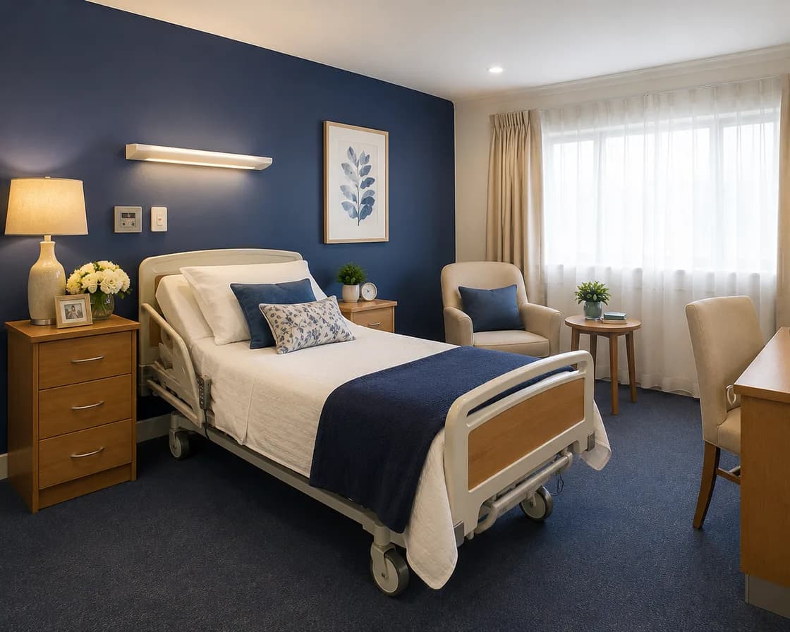 A comfortable resident room at Aged Care Centre